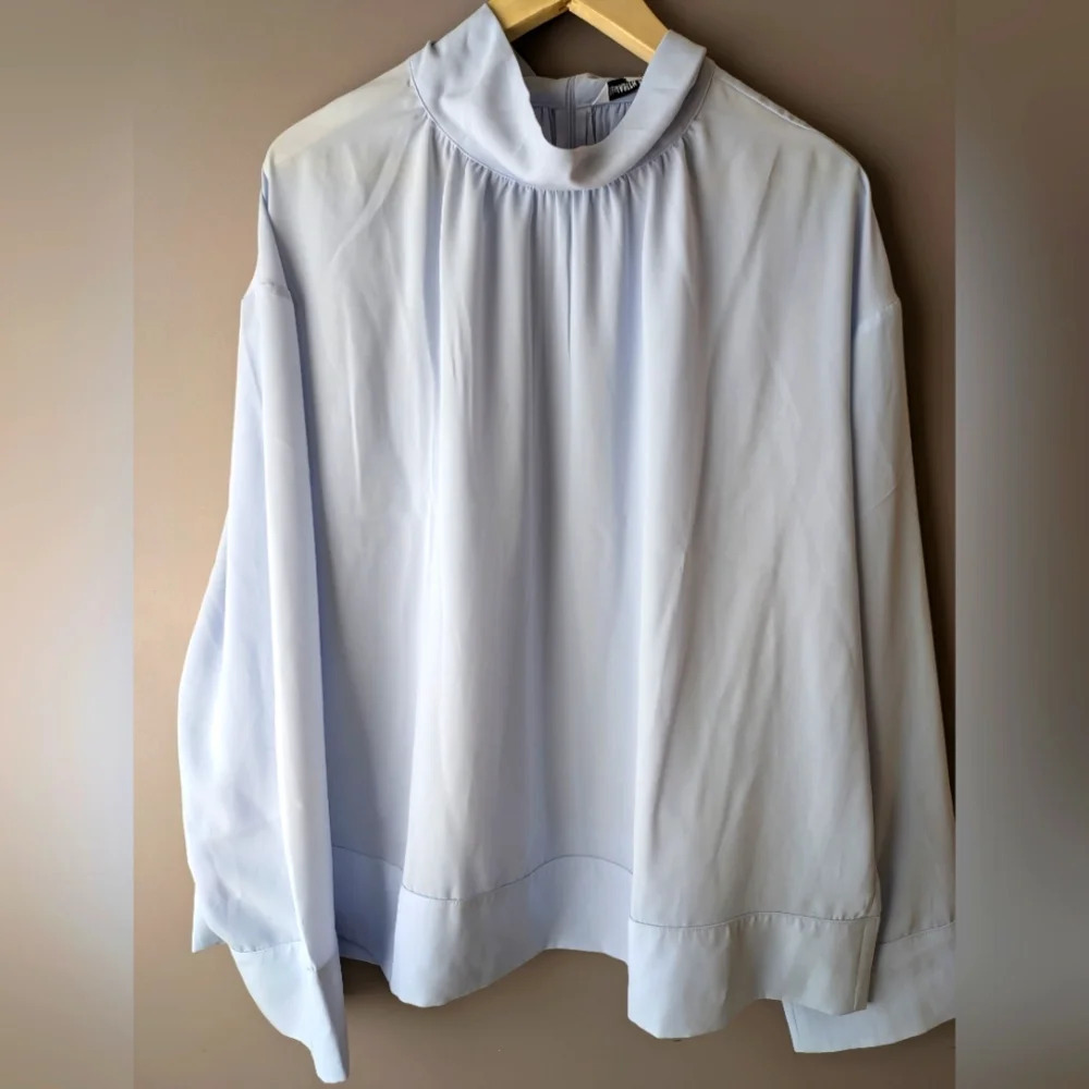 Elizabeth and James blue chiffon long sleeves blouse XXL NWT